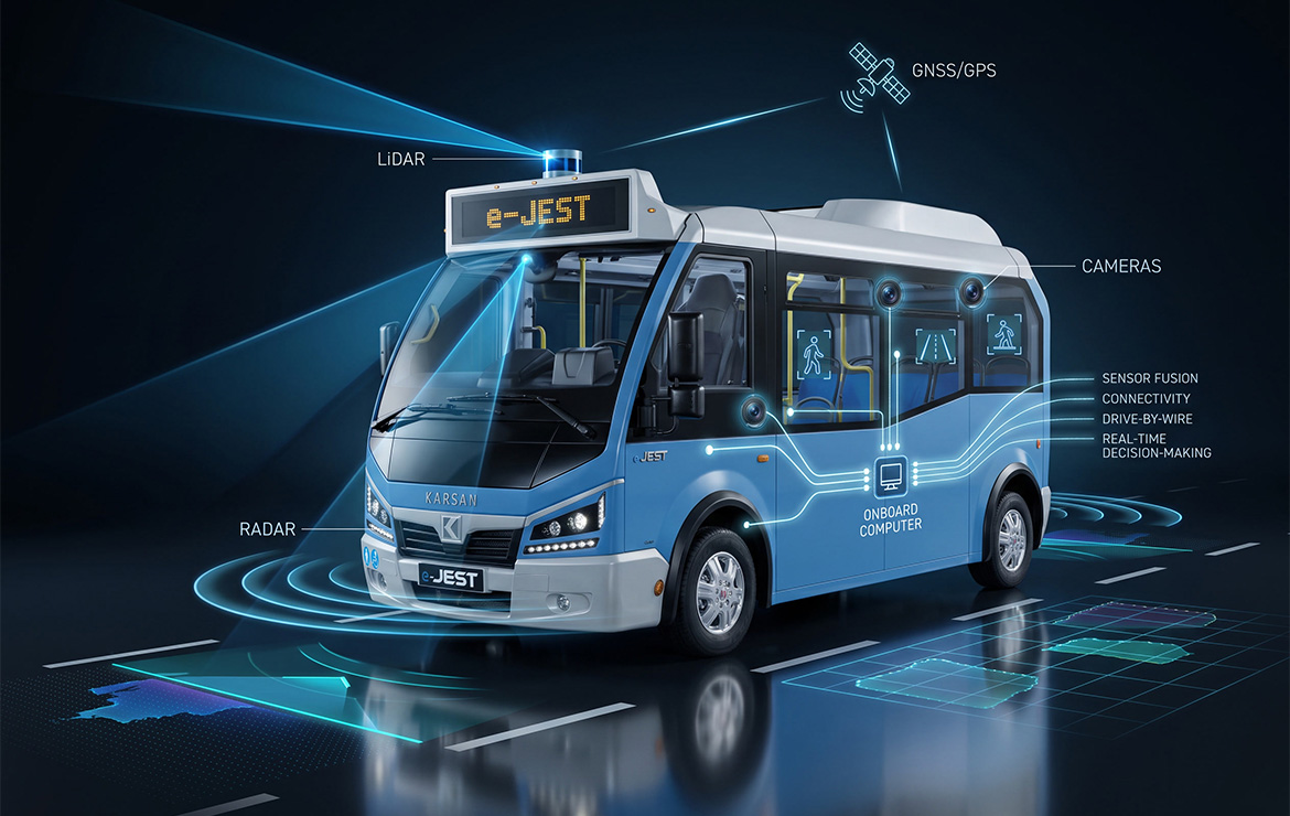 Qu’est-ce qui rend un bus véritablement autonome? Les capteurs et systèmes derrière l’e-JEST de Karsan